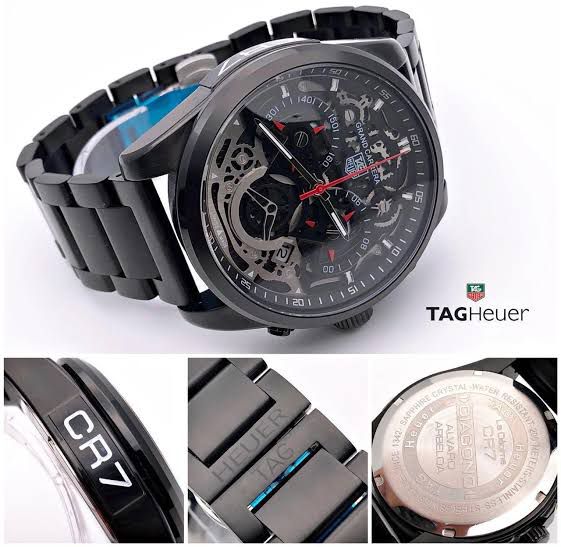CR7 Edition Black Skeleton Chronograph Watch