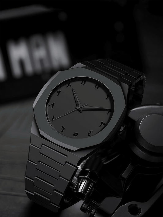 Gray Phantom Arabic Dial Watch – Stealth Edition