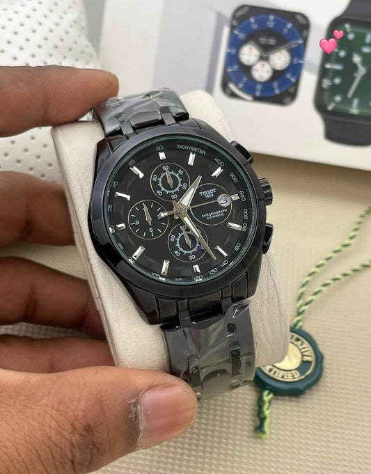 Tissot 1853-Inspired Full Black Chronograph Watch – Stealth Edition