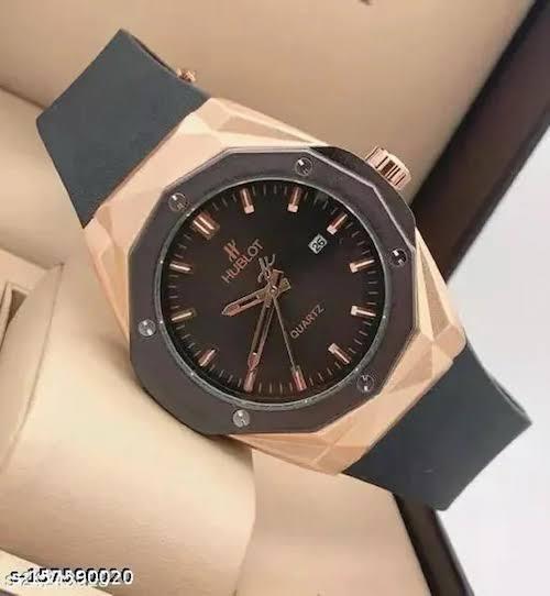 Hublot watch with black strap on a person's wrist