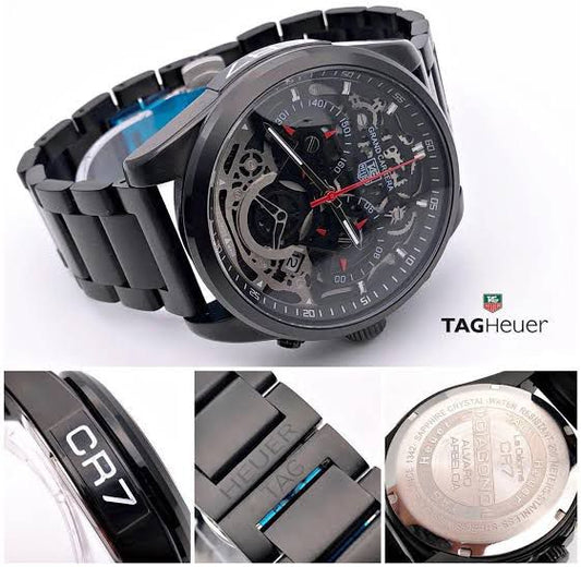 CR7 Edition Black Skeleton Chronograph Watch