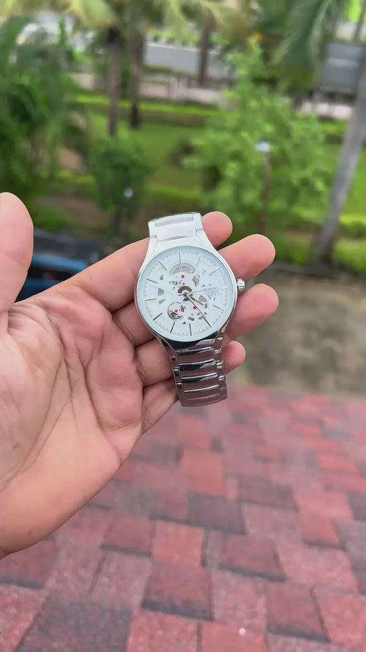 Rado Silver Skeleton Automatic Watch – White Dial