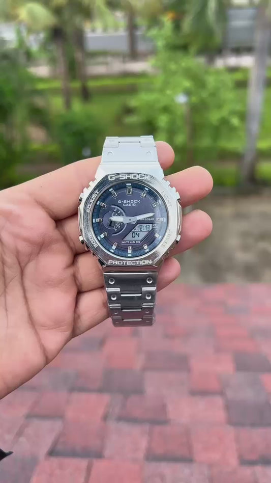 G-SHOCK Casioak GM-2100 Silver Blue Dial Men’s Watch
